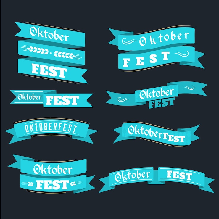 Free Vector hand drawn collection of oktoberfest ribbons