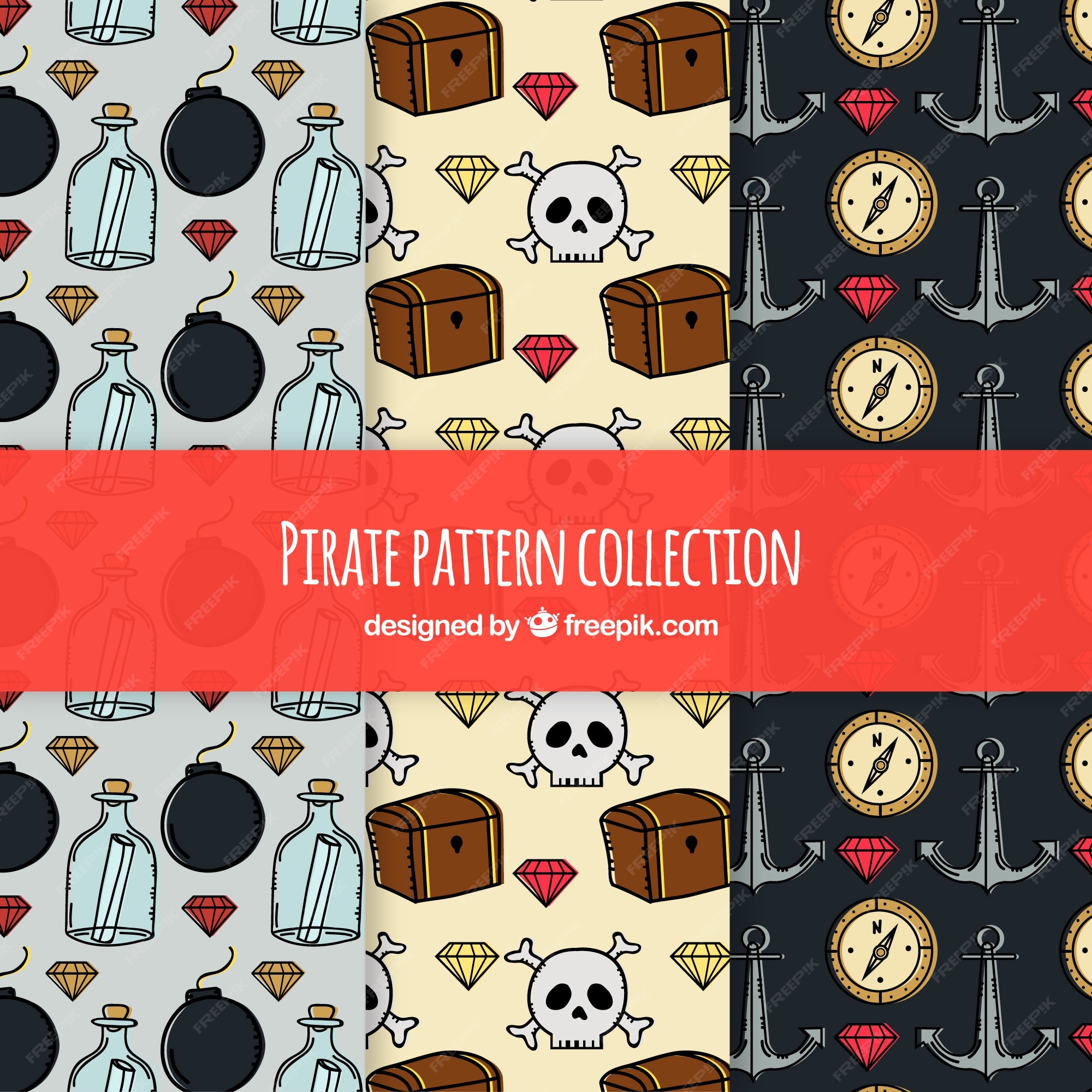 Free Vector  Hand drawn pirate logo template