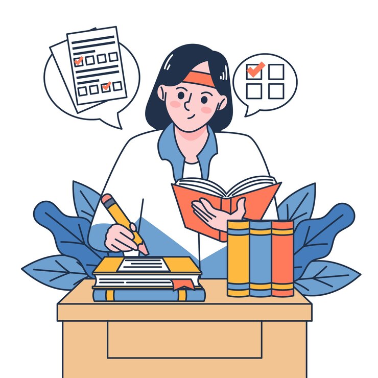 免費 Vector 手繪的大學入學考試插圖
