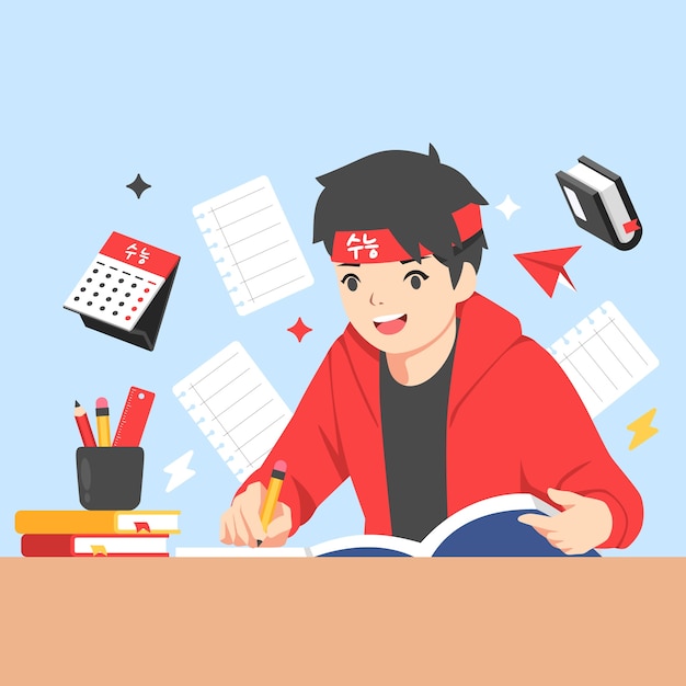 Free vector hand drawn college entrance exam illustration