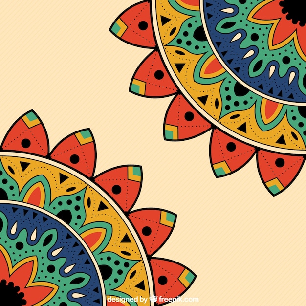 Free vector hand drawn color mandala background