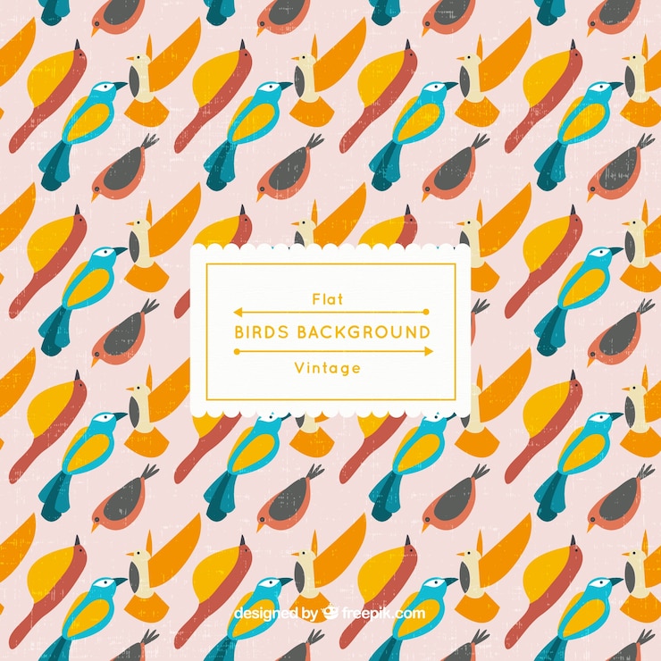 Free Vector hand drawn colored birds background 
