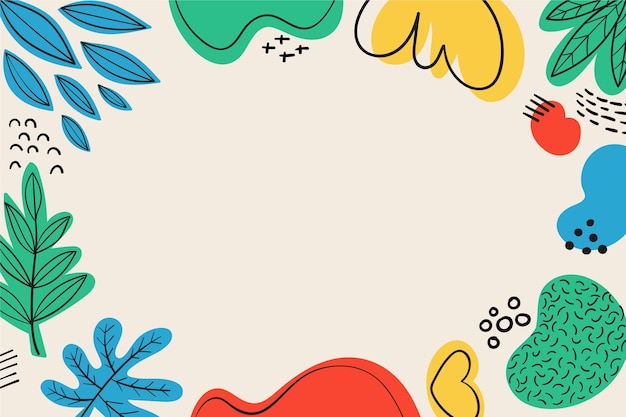 Hand drawn colorful abstract shapes background