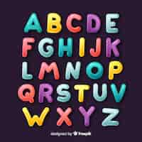 Free vector hand drawn colorful alphabet