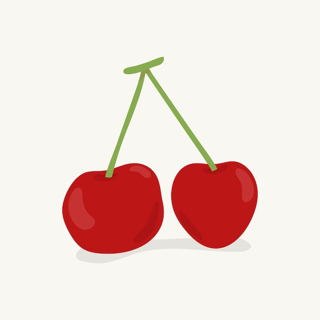 Free vector hand drawn colorful cherry illustration