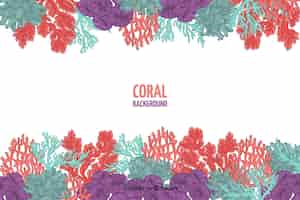 Vettore gratuito fondo di corallo colorato disegnato a mano