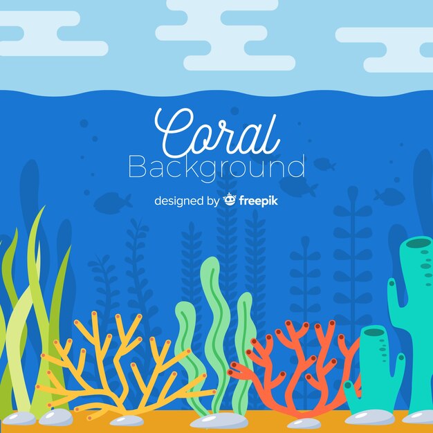 hand drawn colorful coral background