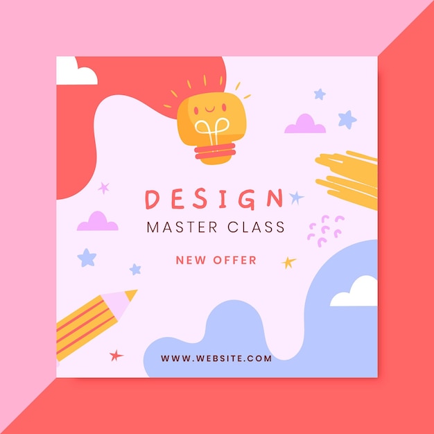 Free vector hand drawn colorful design facebook post