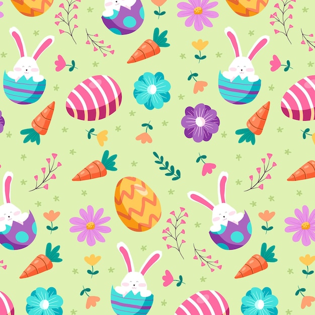 Vettore gratuito modello di pasqua colorato disegnato a mano