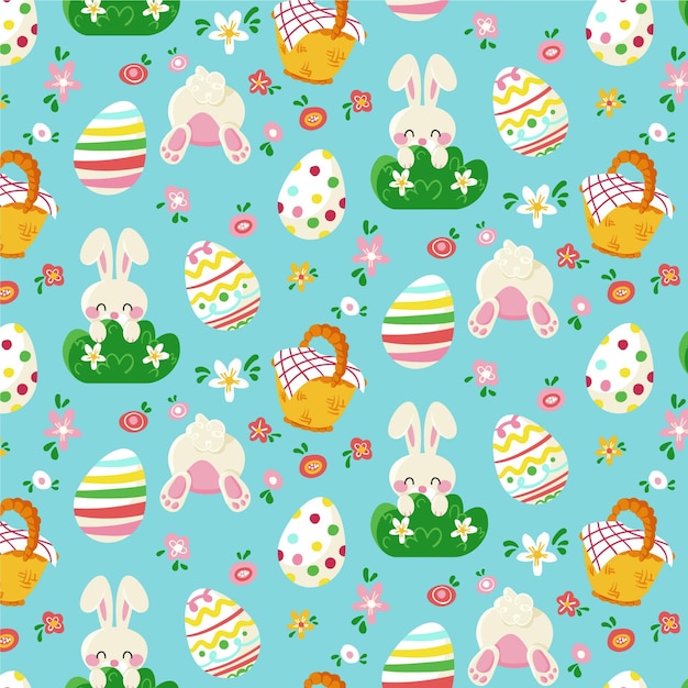 Free vector hand drawn colorful easter pattern