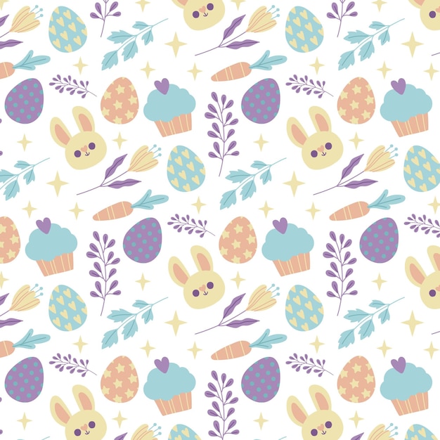 Free vector hand drawn colorful easter pattern