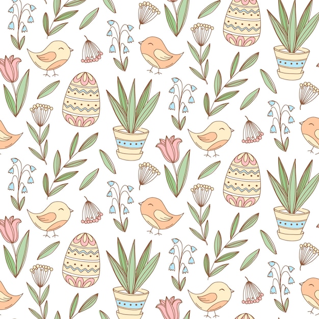 Free vector hand drawn colorful easter pattern