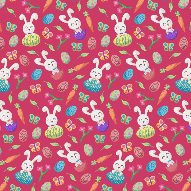 Hand drawn colorful easter pattern