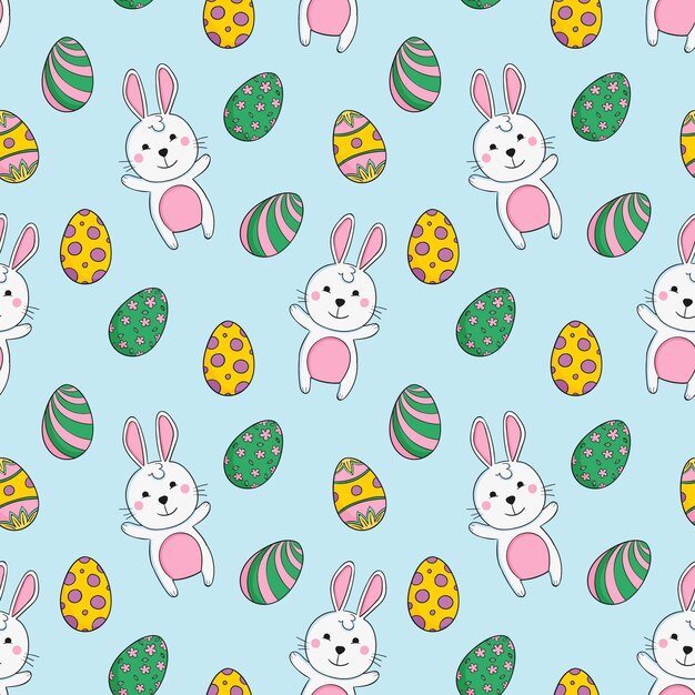 Hand drawn colorful easter pattern
