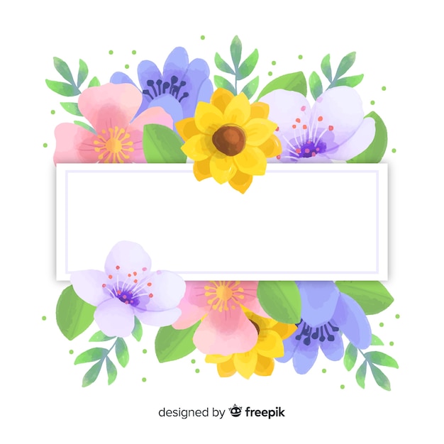 Hand drawn colorful floral background