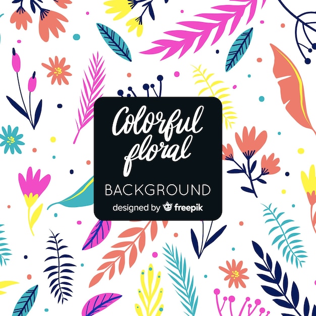 Free vector hand drawn colorful floral background