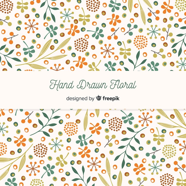 Hand drawn colorful floral background