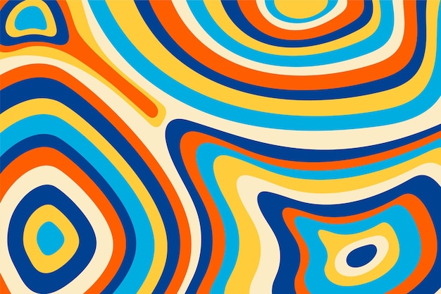 Free vector hand drawn colorful groovy psychedelic background