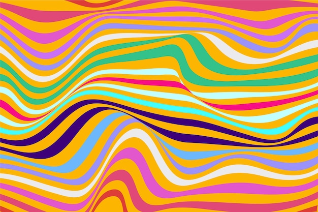 Hand drawn colorful groovy psychedelic background