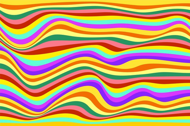 Hand drawn colorful groovy psychedelic background