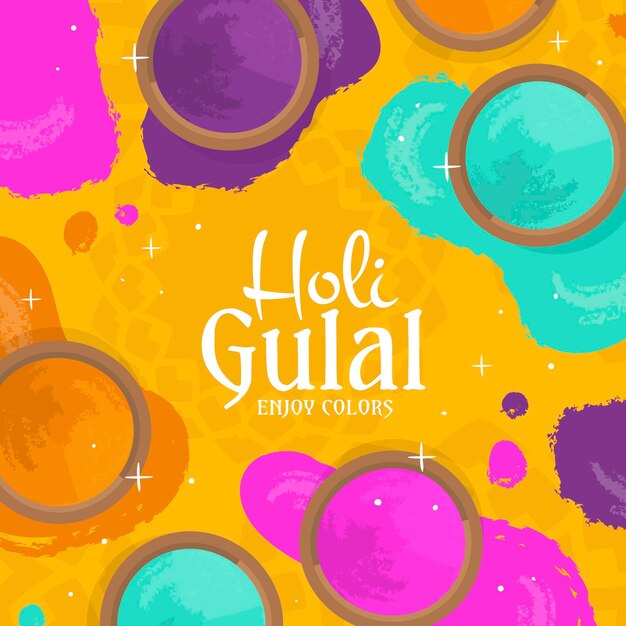 손으로 그린 화려한 holi gulal