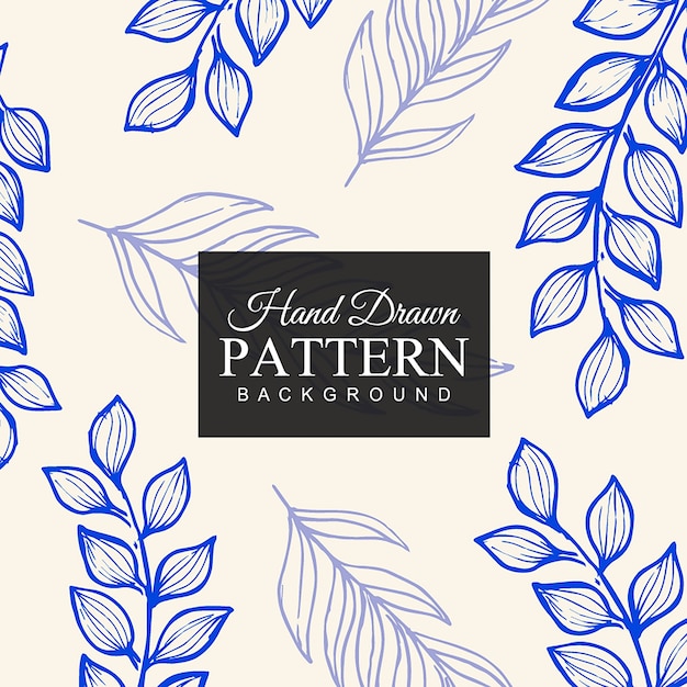 Hand Drawn Colorful Leaf Pattern Background