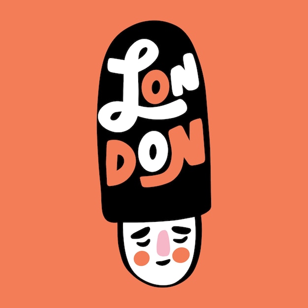 Free vector hand drawn colorful london city lettering