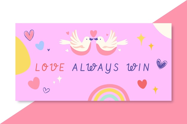 Hand drawn colorful love blog header