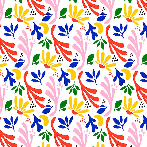 Free vector hand drawn colorful matisse pattern design