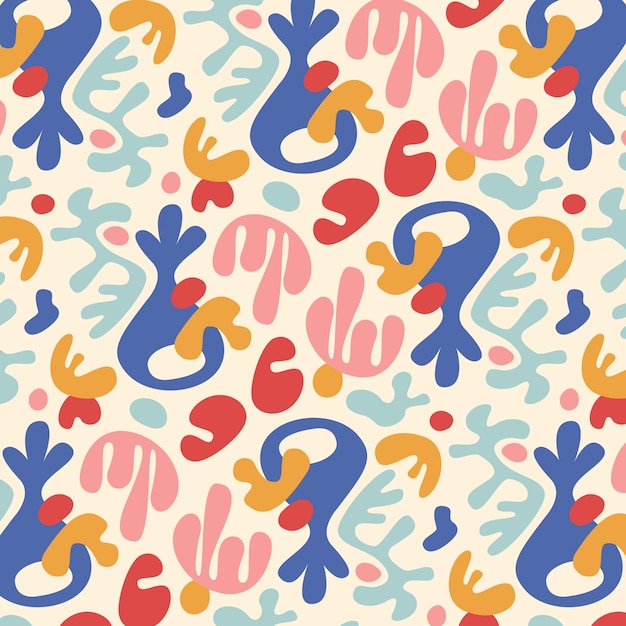 Free vector hand drawn colorful matisse pattern design