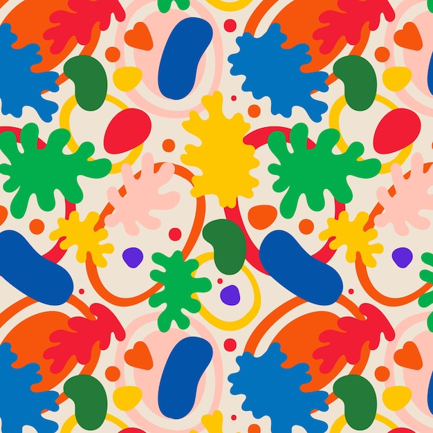 Free vector hand drawn colorful matisse pattern