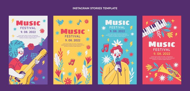 Ручной обращается красочный музыкальный фестиваль instagram рассказы