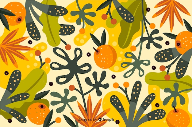 Hand-drawn colorful nature wallpaper