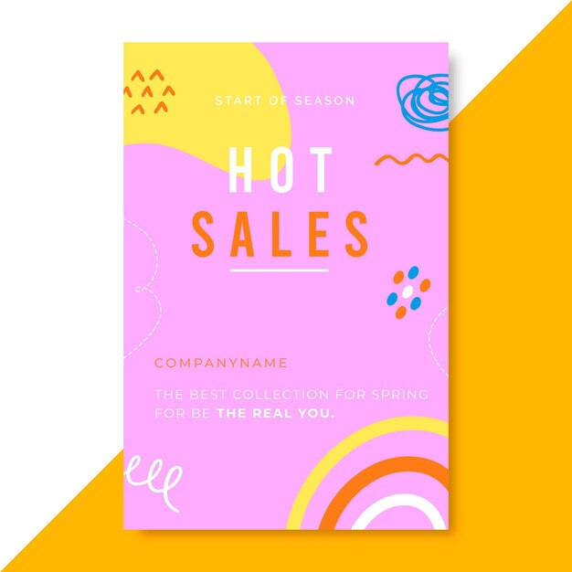 Hand drawn colorful sales blog post template