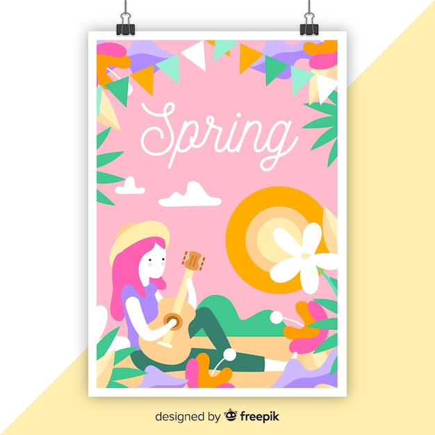 Hand drawn colorful seasonal poster