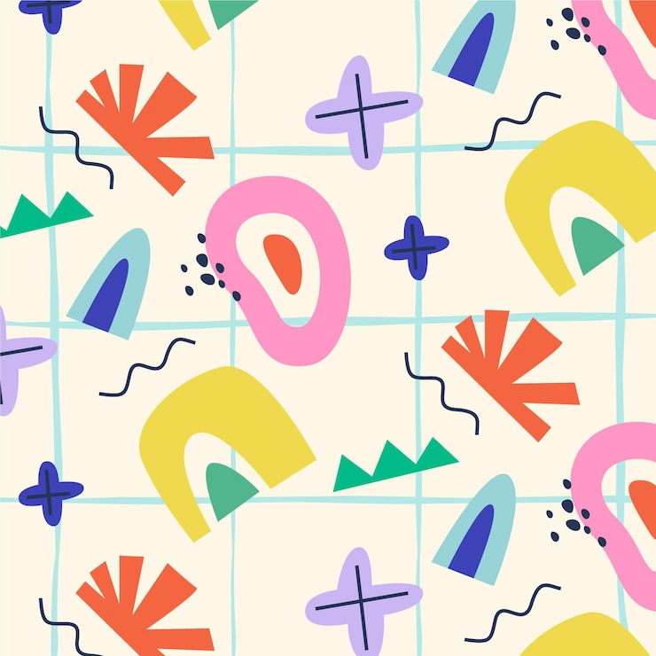 Free Vector hand drawn colorful shapes pattern