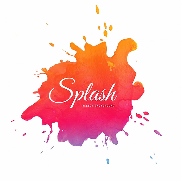 Hand drawn colorful soft watercolor splash vector