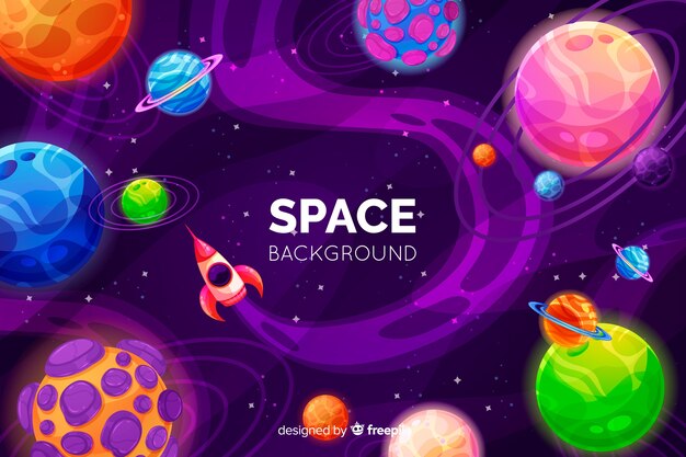 Hand drawn colorful space background