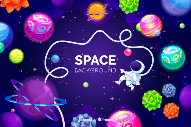 Hand drawn colorful space background