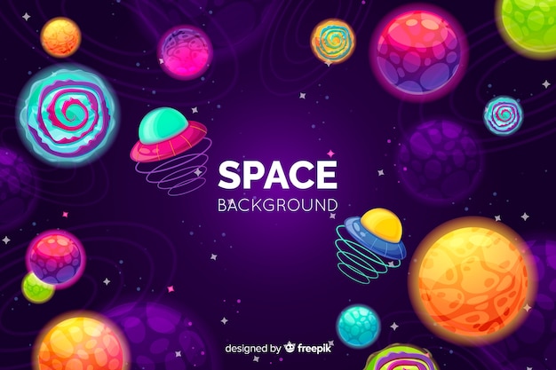 Free vector hand drawn colorful space background