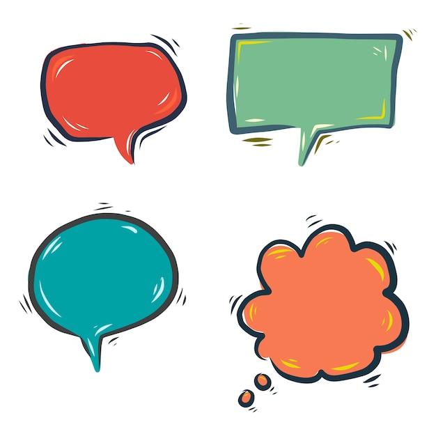 Free vector hand drawn colorful speech bubbles