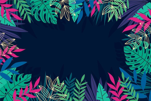 Hand drawn colorful tropical background