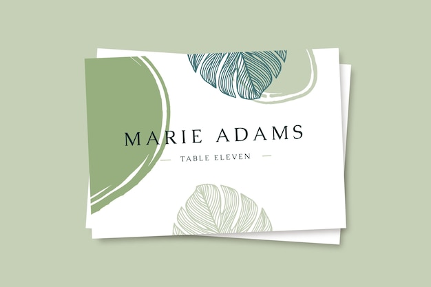 Free vector hand drawn colorful wedding place cards