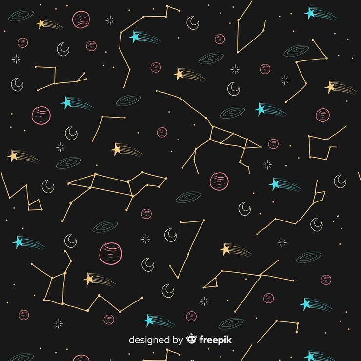 Free Vector hand drawn colorful zodiac pattern