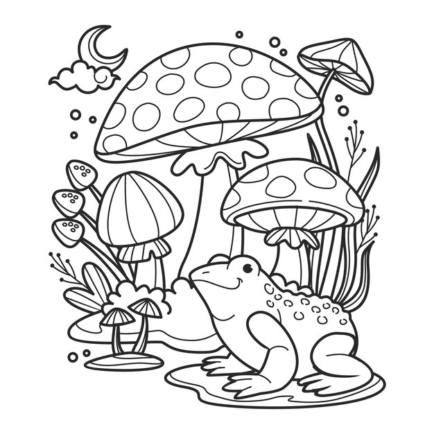 Hand drawn coloring page illustration