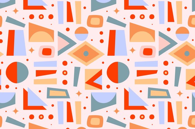 Hand drawn colour blocked pattern design