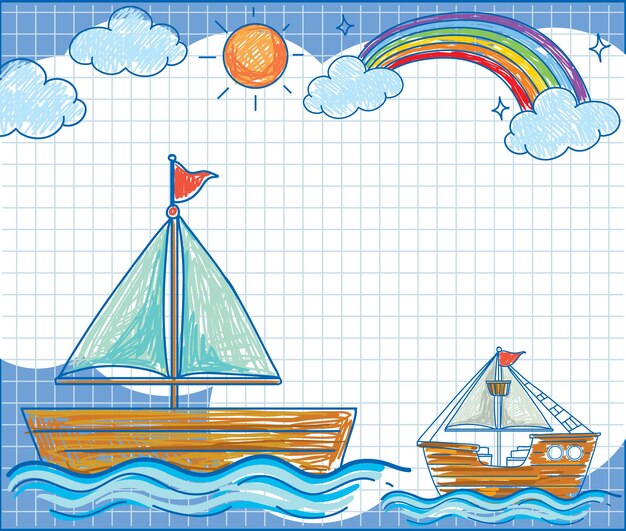 Hand drawn coloured crayon background template