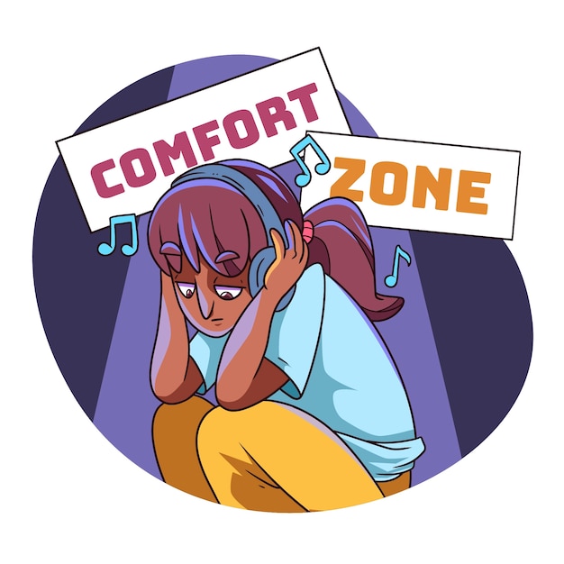 Free vector hand drawn comfort zone illustration