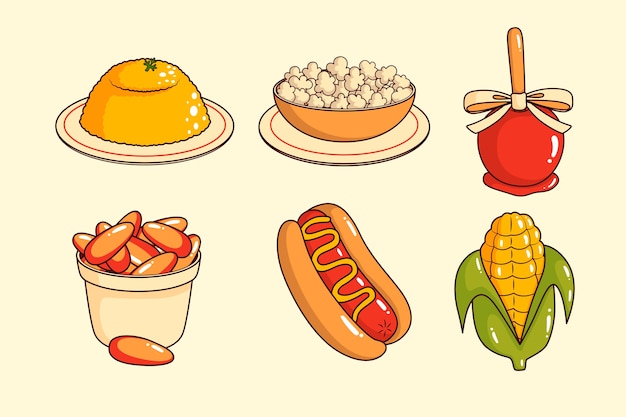 Free vector hand drawn comida junina element