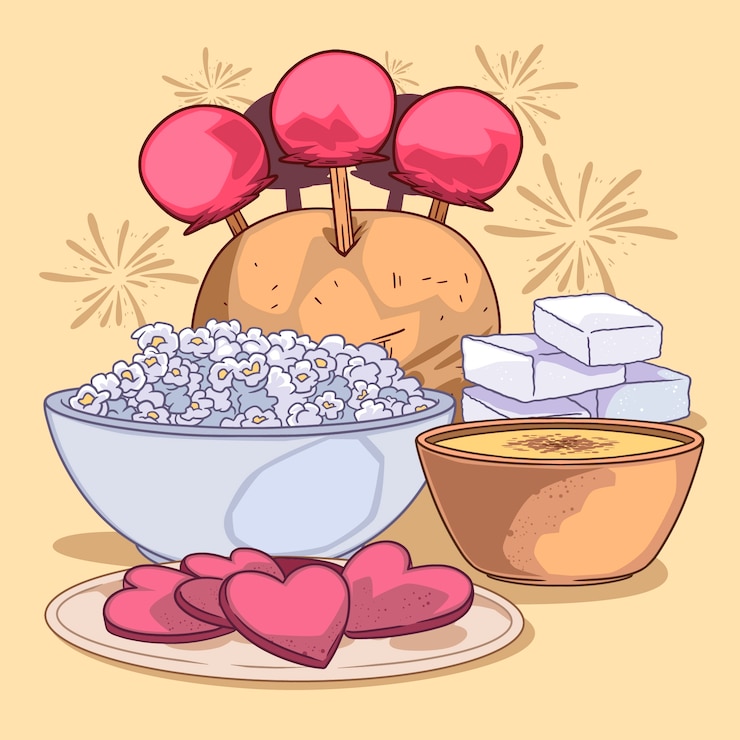 Free Vector hand drawn comida junina illustration
